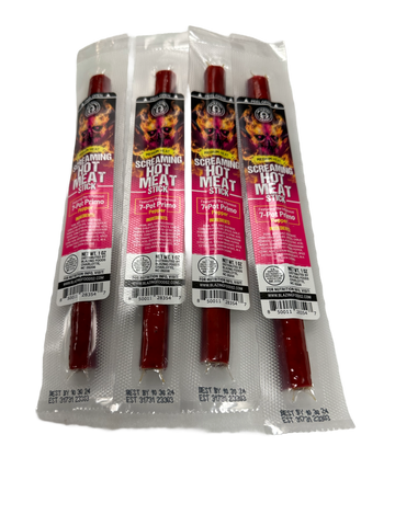 BLAZING FOODS - 7-Pot Primo Pepper & Garlic Savory Spicy Meat Sticks: MEDIUM HEAT LEVEL