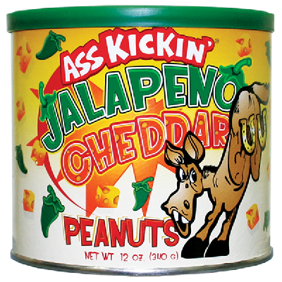 ASS KICKIN', JALAPENO CHEDDAR PEANUTS