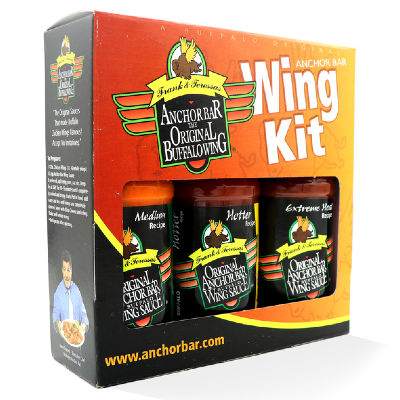 THE ORIGINAL ANCHOR BAR, WING KIT - MEDIUM, HOTTER, & EXTREME HEAT