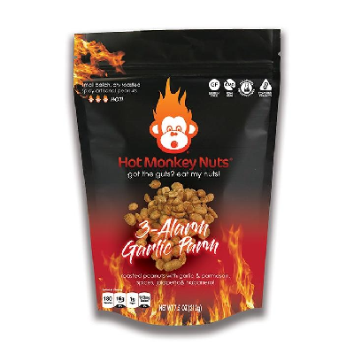 HOT MONKEY NUTS, 3-ALARM GARLIC PARM