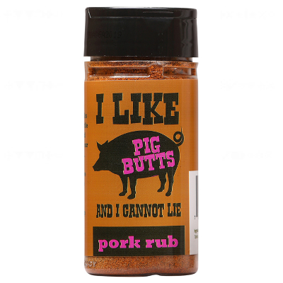 HOT SAUCE FANATICS, I LIKE PIG BUTTS AND I CANNOT LIE PORK RUB, NET WT 11 Oz (312 g)